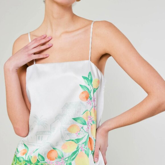 NEW! $85 CURRENT AIR Tuscan Citrus Cami AMALFI Green Lemon Garden M 8 10 - Picture 5 of 7
